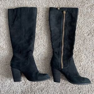 Aldo Suede Knee High Black Boots Size 7